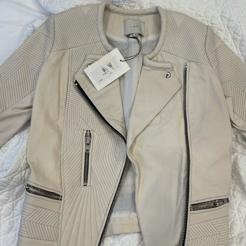 Iro white leather jacket and pants